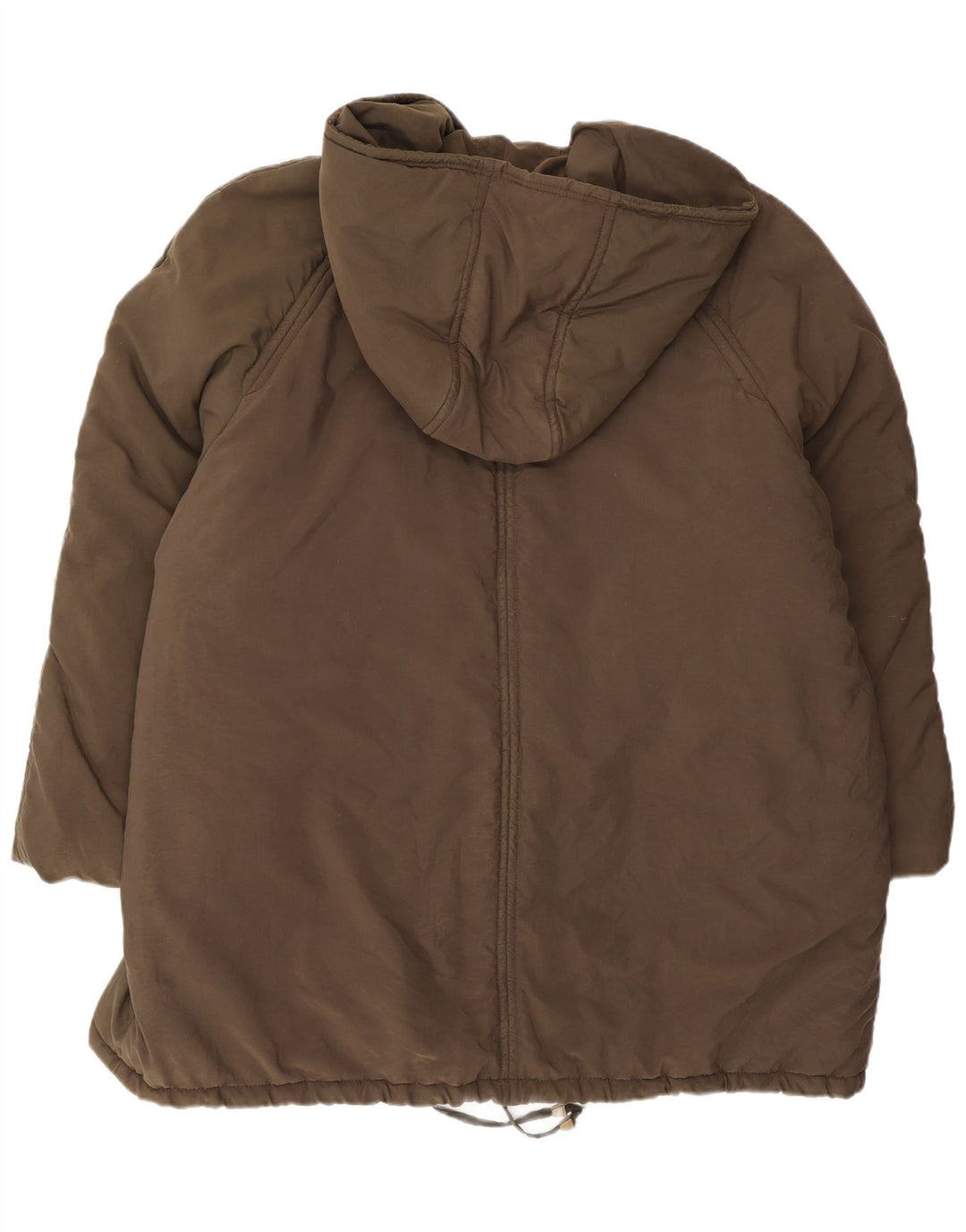 Max & Co. Übergroßer gepolsterter Damenmantel mit Kapuze, UK 16, Größe L, braun, Polyester