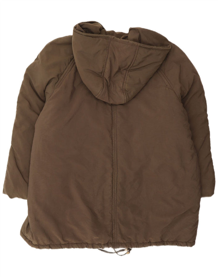 Max & Co. Übergroßer gepolsterter Damenmantel mit Kapuze, UK 16, Größe L, braun, Polyester