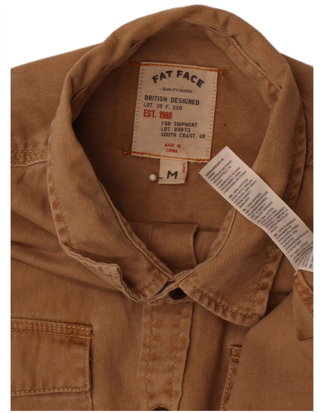 Fat Face Herren-Jeanshemd aus mittelbrauner Baumwolle