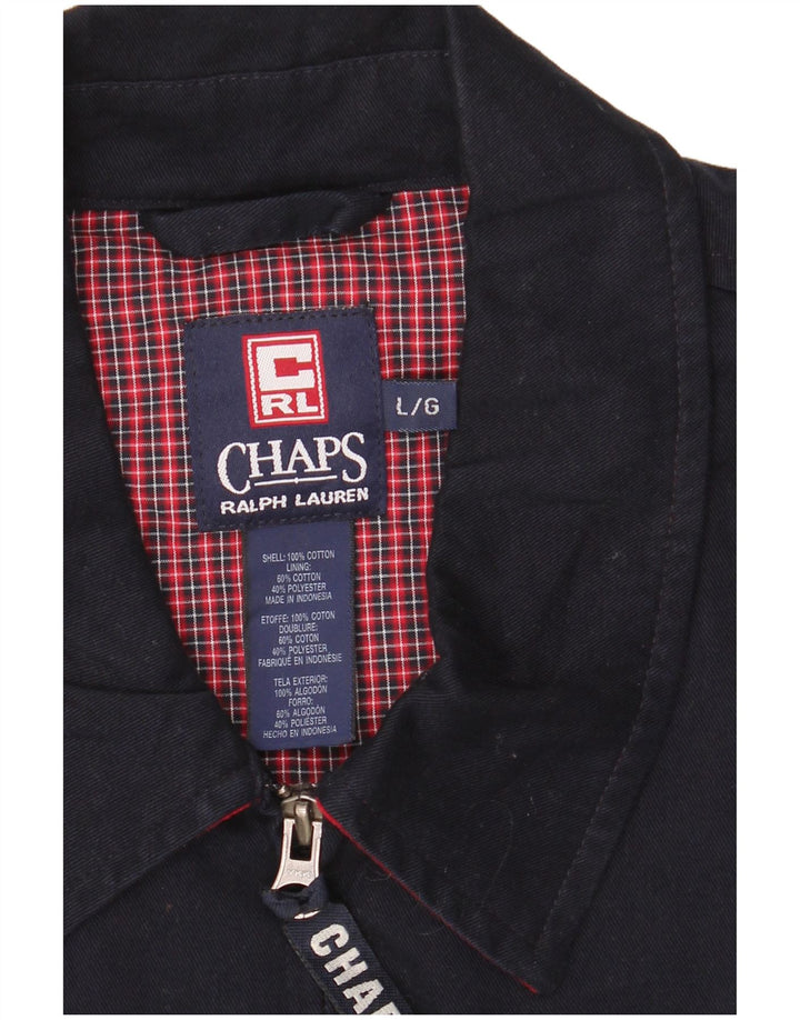 Chaps Herren Bomberjacke UK 40 Large Marineblau Baumwolle