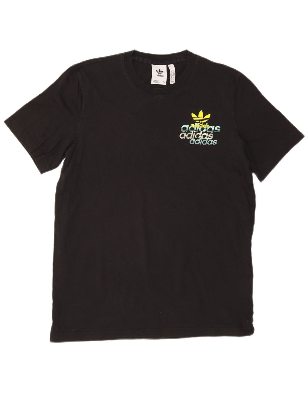 ADIDAS Herren Grafik T-Shirt Top Medium Schwarz Baumwolle