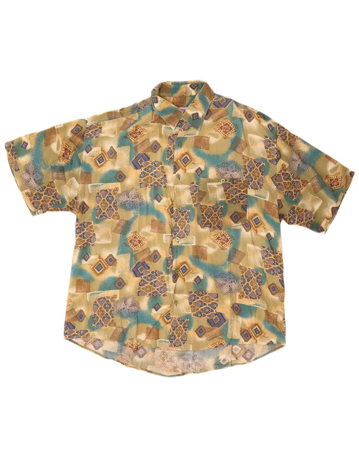 Basic Herren Kurzarmhemd XL Mehrfarbig Geometrisch
