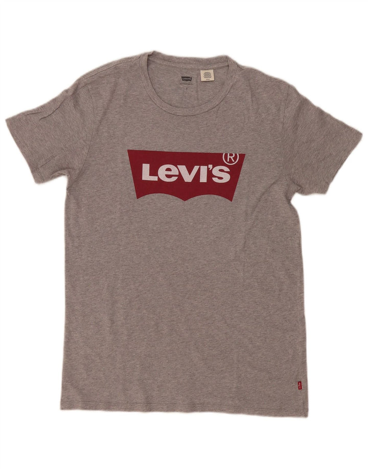 Levi's Herren-T-Shirt mit Grafik, Größe S, Grau meliert
