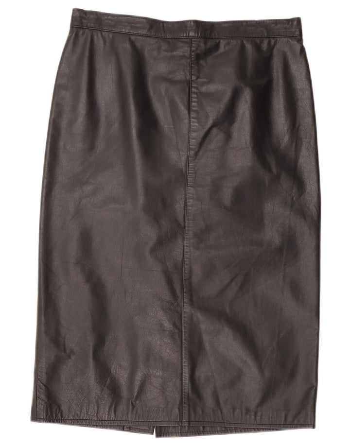 Vintage Damen Lederrock W32 Groß Schwarz