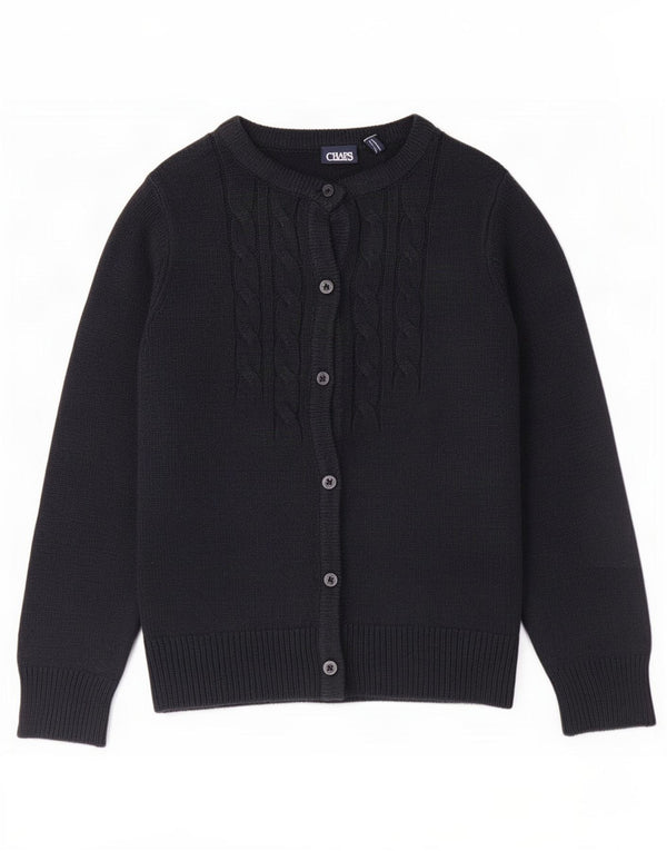 Chaps Mädchen-Strickjacke, normal, 6–7 Jahre, Größe S, Marineblau, Acryl