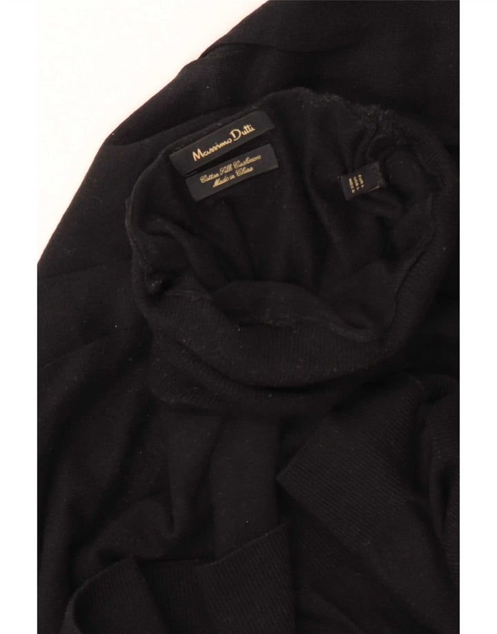 Massimo Dutti Damen-Pullover mit Rollkragen, Gr. 16, Größe L, Schwarz, Baumwolle