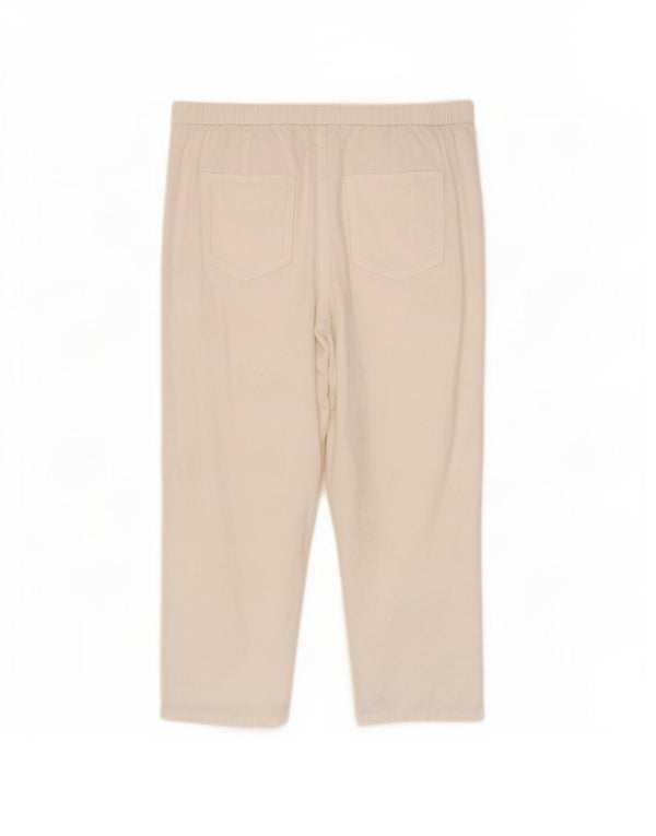 Marks & Spencer Damen Caprihose UK 12 Medium W30 L21 Weißes Leinen