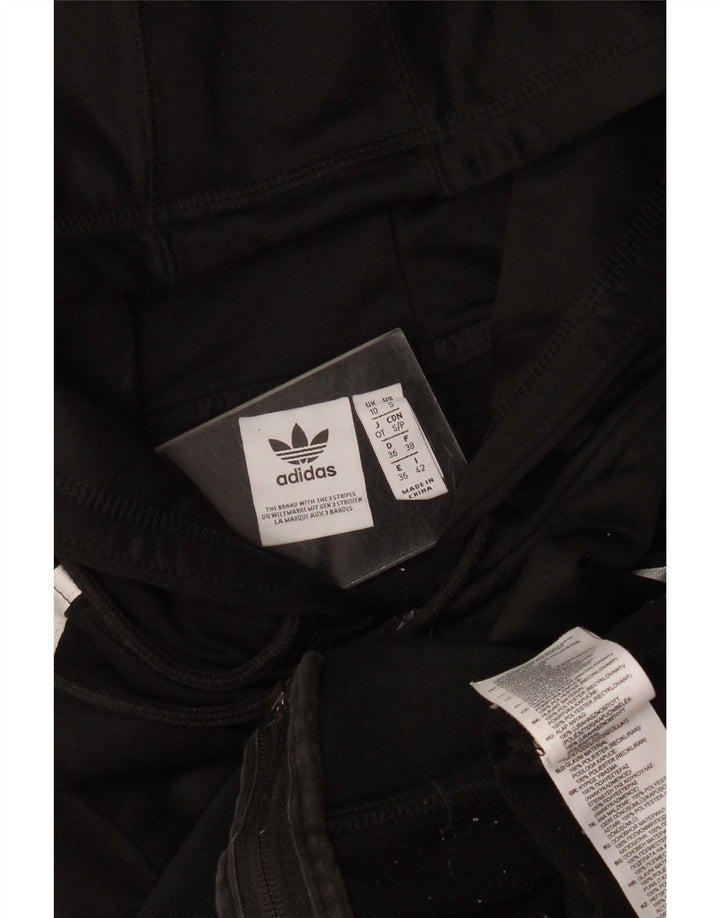 Adidas Damen Zip Hoodie Pullover UK 10 Small Schwarz Polyester