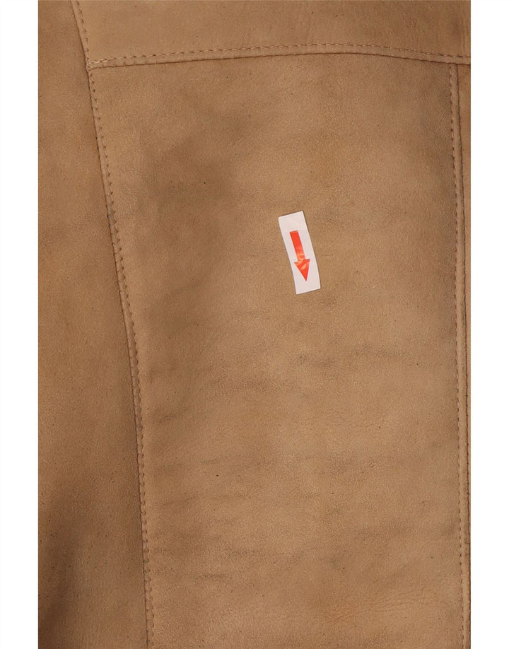 Vintage Damen Lammfellmantel UK 10 Small Beige
