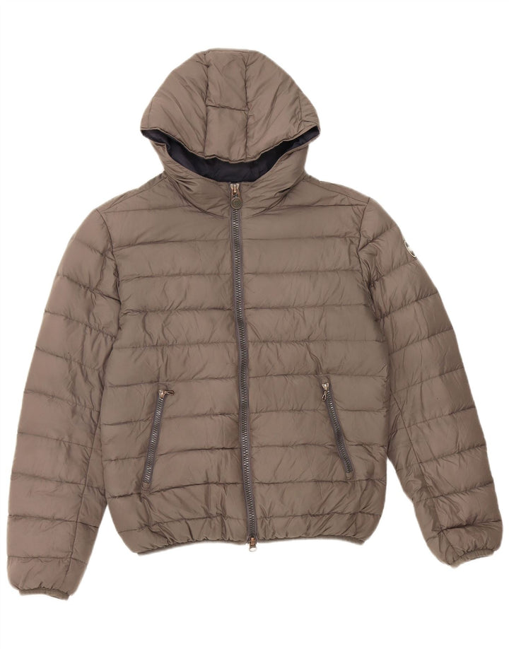 Colmar Damen Wattierte Jacke mit Kapuze IT 44 Mittelgraues Polyester