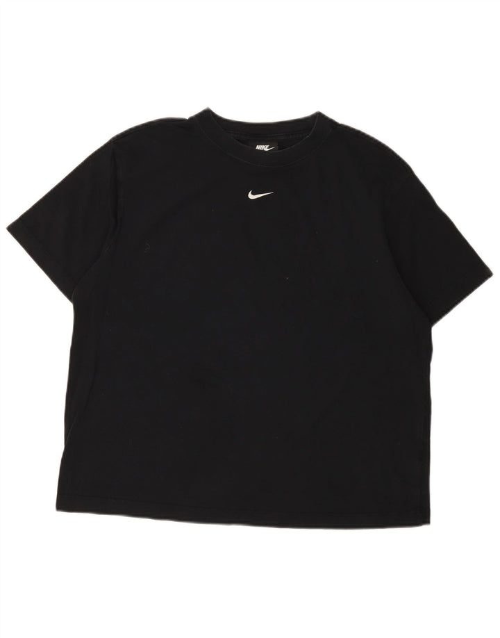 Nike Damen Crop Übergroßes T-Shirt Top UK 10 Small Schwarz