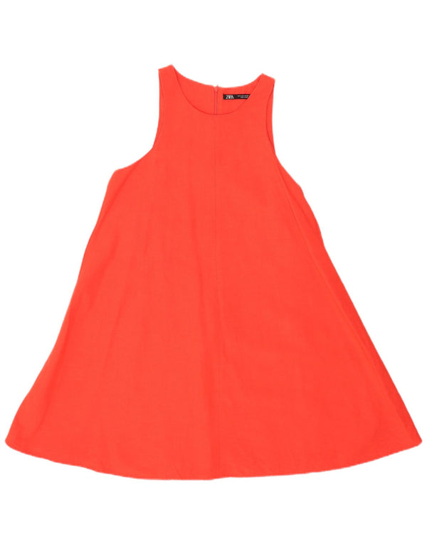 Zara Damen ärmelloses, normales A-Linien-Kleid, Größe S, Rot, Viskose
