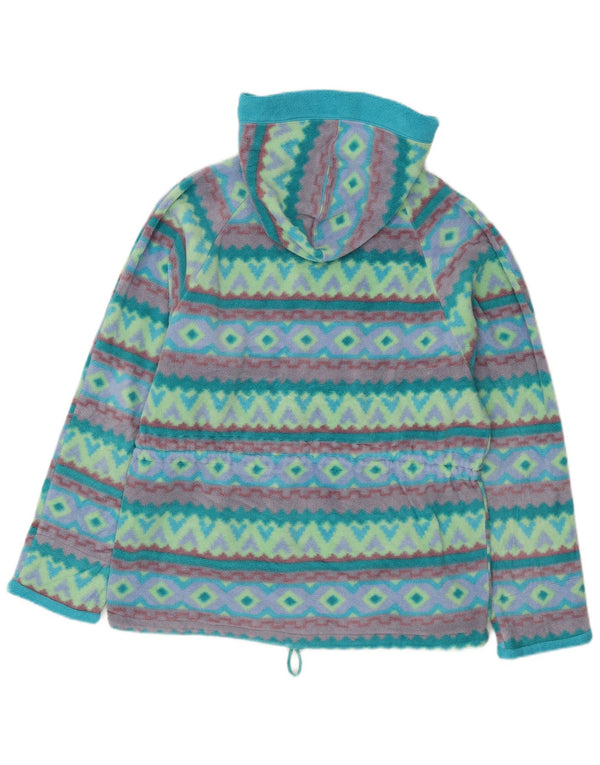 Polartec Damen-Fleecepullover mit Kapuze, UK 14, Mitteltürkis, geometrisch
