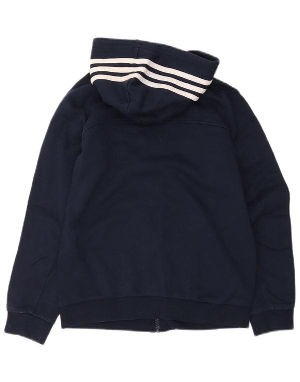 Adidas Jungen-Kapuzenpullover mit Reißverschluss, 11–12 Jahre, marineblaue Baumwolle