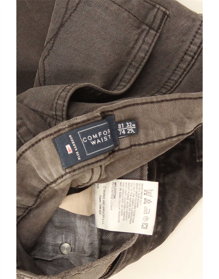 Marks & Spencer Herren Blue Harbor Straight Jeans W32 L29 Graue Baumwolle