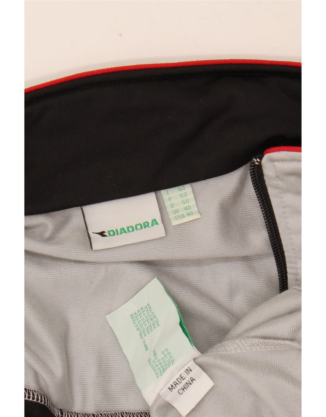 DIADORA Herren-Trainingsanzug-Top-Jacke, UK 40, mittelgraues Polyester