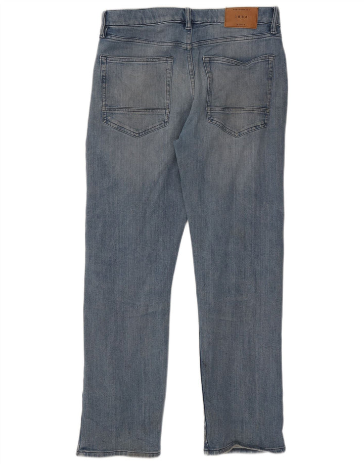 Marks & Spencer Herren Straight Jeans W32 L29 Blaue Baumwolle
