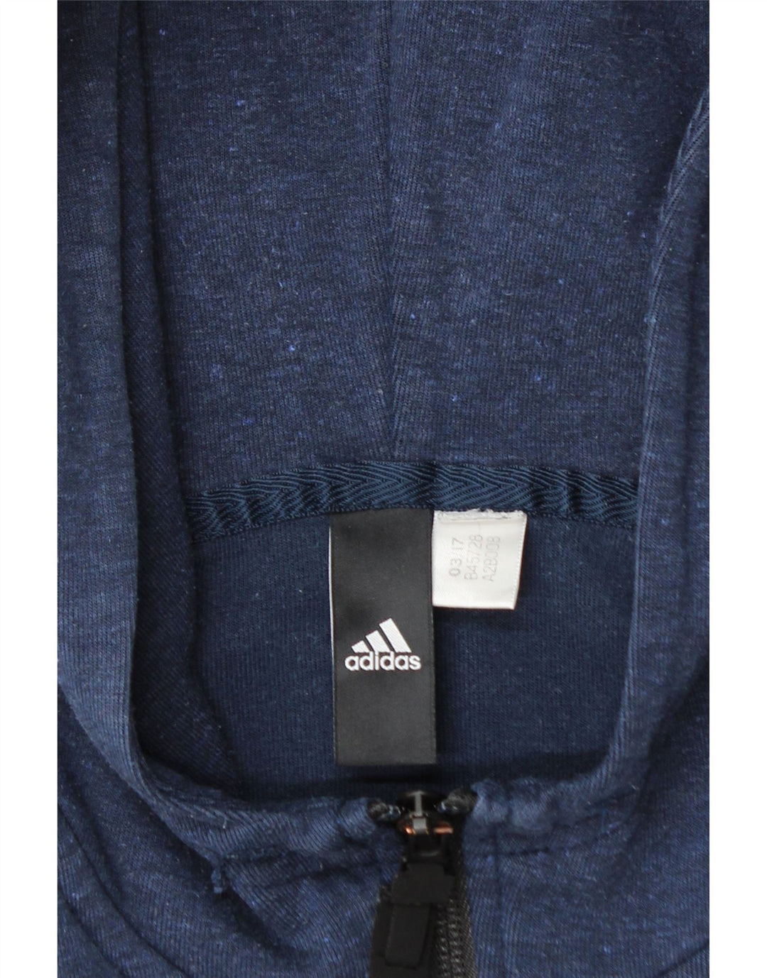 Adidas Herren-Kapuzenpullover mit Reißverschluss, klein, Marineblau meliert