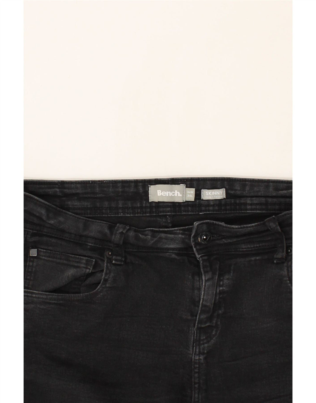 BENCH Damen Skinny Jeans W34 L34 Schwarze Baumwolle