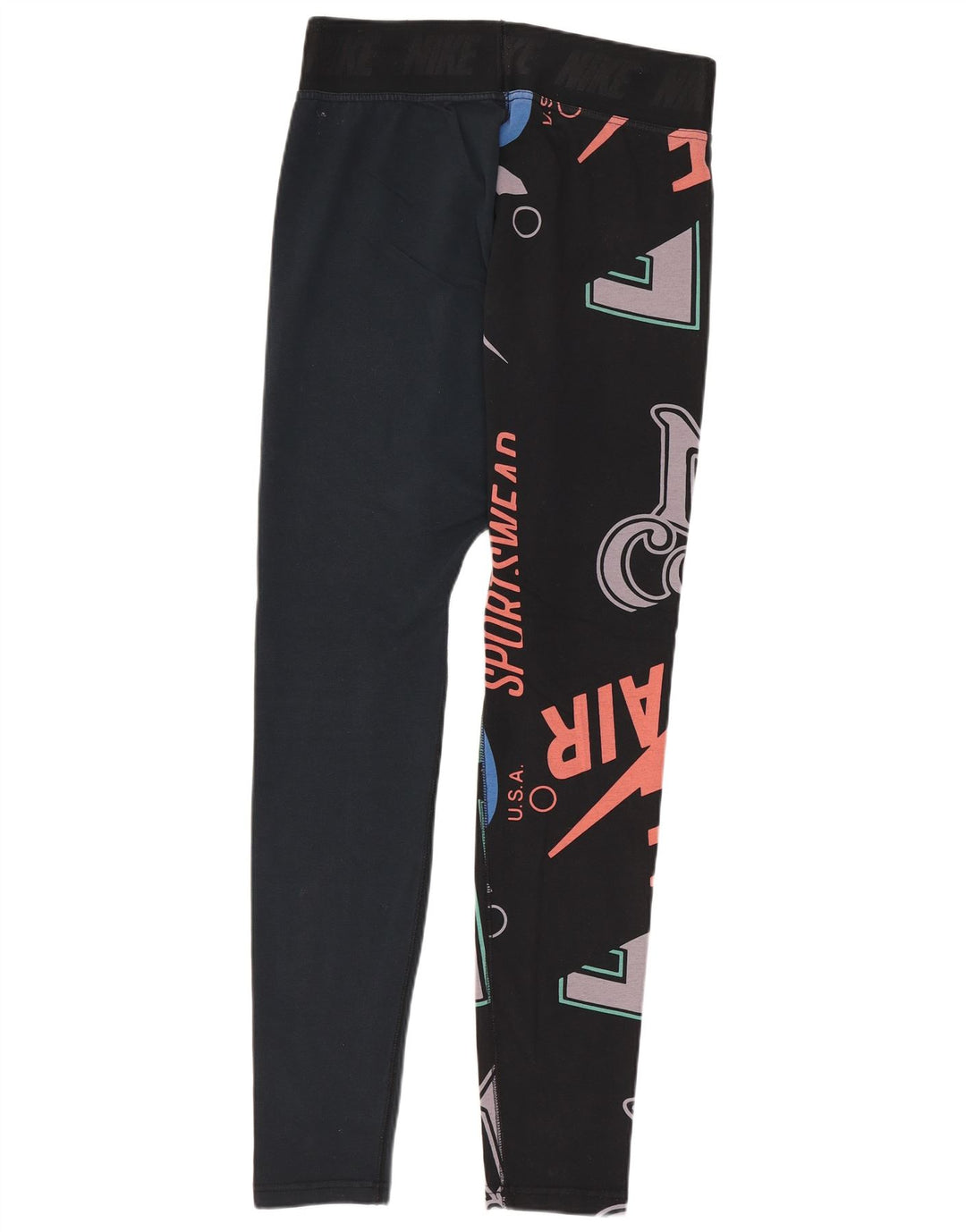 Nike Womens Graphic Leggings UK 12 Mittelschwarze Baumwolle
