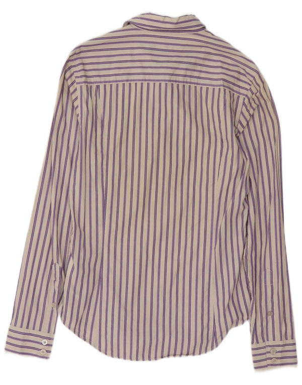 Calvin Klein Jeans Herrenhemd, klein, lila, gestreift, Baumwolle