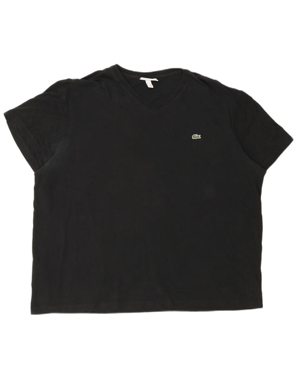 Lacoste Herren T-Shirt Top Größe 8 3XL Schwarze Baumwolle