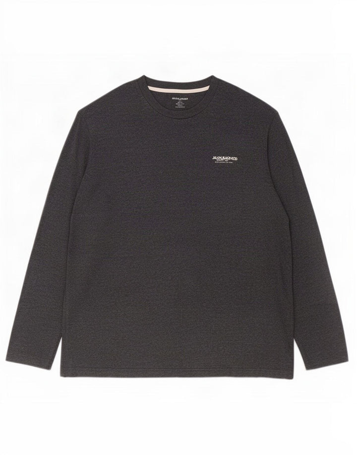 Jack & Jones Herren Top Langarm 2XL Grau Baumwolle