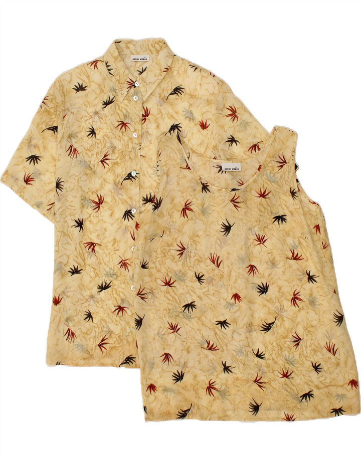 GERRY WEBER Womens See Through 2 Piece Set EU 42 Large Yellow Floral Vintage Gerry Weber and Second-Hand Gerry Weber from Messina Hembry 