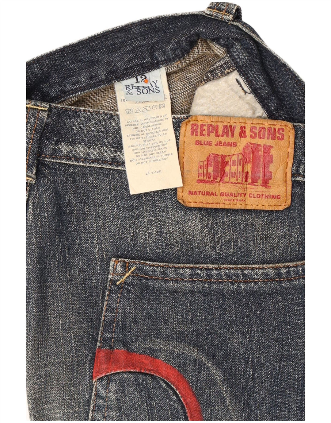 REPLAY Denim-Shorts für Jungen, 11–12 Jahre, W29, marineblaue Baumwolle