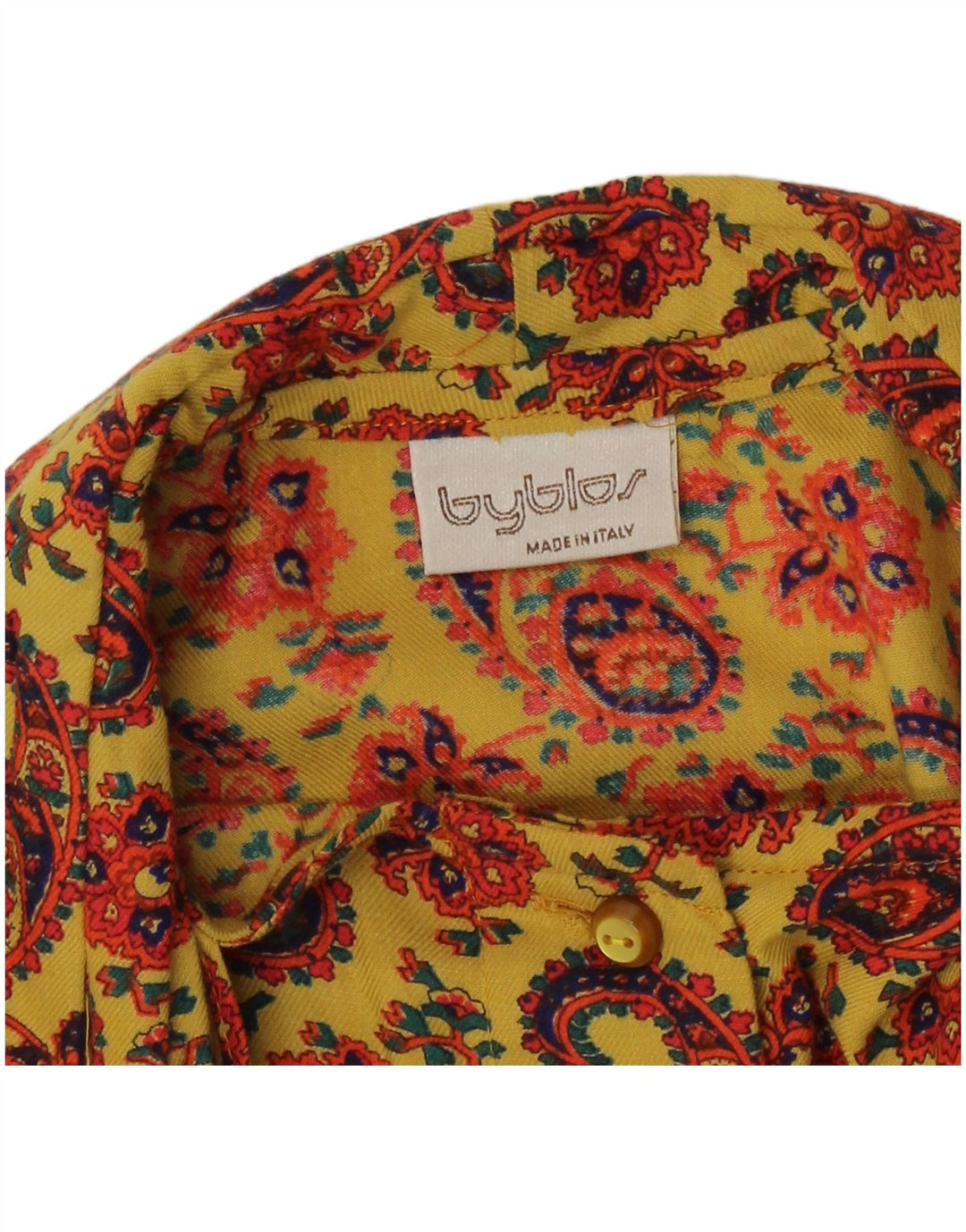 Byblos Damen-Hemdbluse mit Vorderkrawatte IT 44 Mittelgelbes Paisleymuster