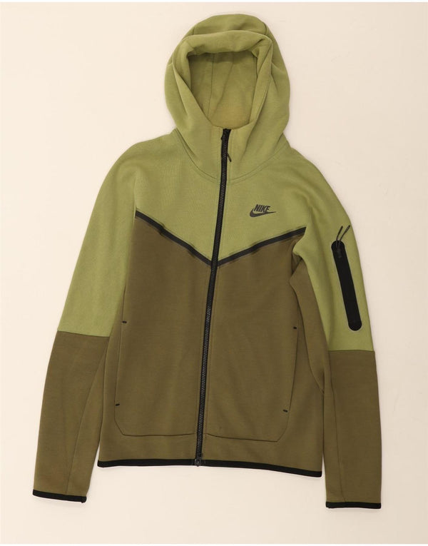 Nike Herren-Kapuzenpullover mit Reißverschluss, XS, Khaki, Colourblock-Baumwolle