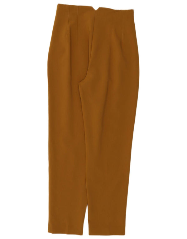 Zara Womens High Waist Tapered Cropped Trousers Small W26 L27 Beige