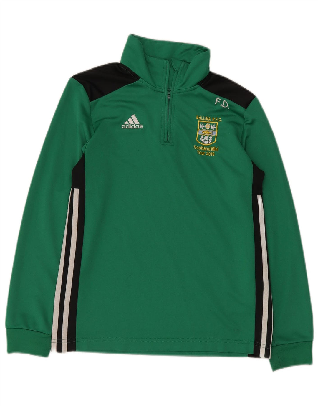 ADIDAS Jungen-Trainingsanzug mit grafischem Pullover, 11–12 Jahre, grünes Farbblockdesign