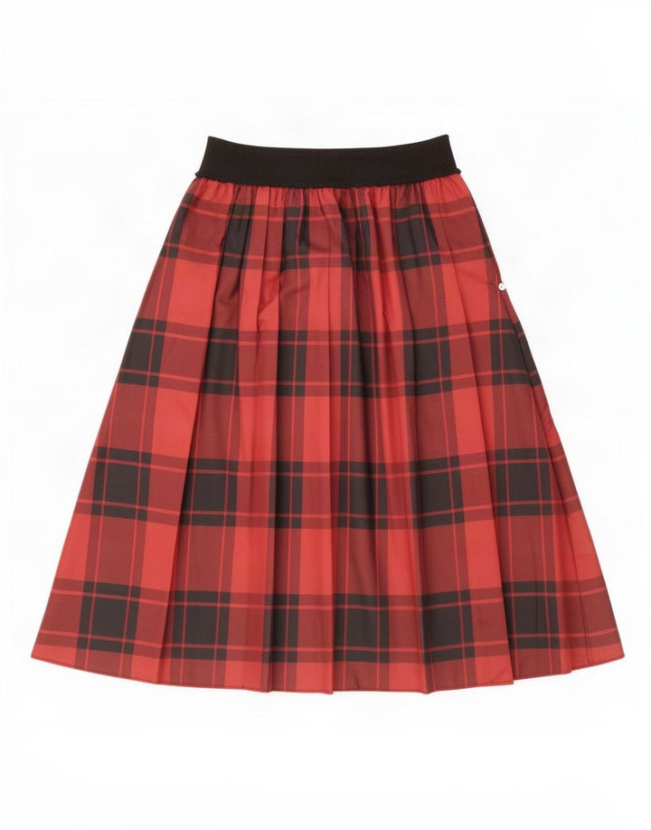 Penny Black Damen ausgestellter Rock, Größe S, W26, Burgunderrot, kariert, Polyester