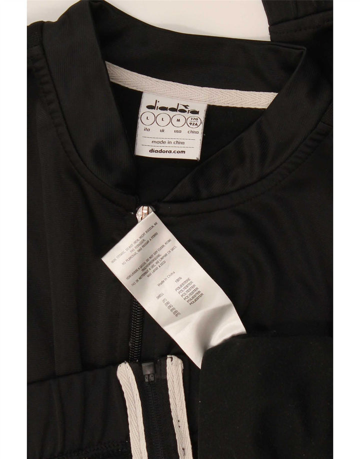 Diadora Jungen-Trainingsanzug, Oberteil, Jacke, 15–16 Jahre, Größe L, Schwarz, Polyester