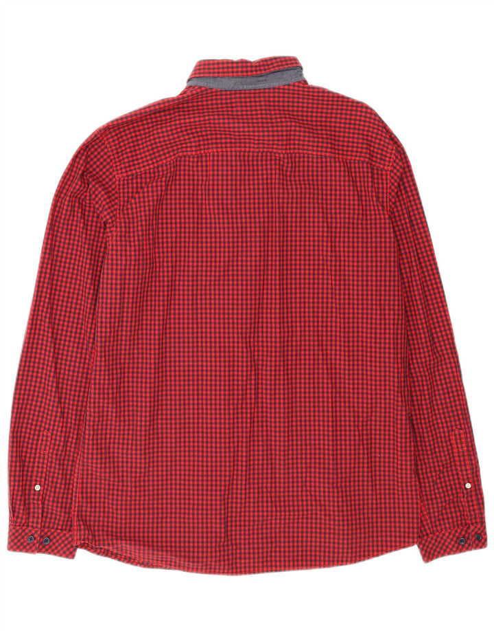 Jack & Jones Herrenhemd XL aus roter Gingham-Baumwolle