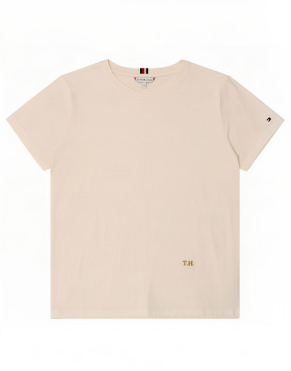 Tommy Hilfiger Damen T-Shirt Top UK 14 Large Weiße Baumwolle