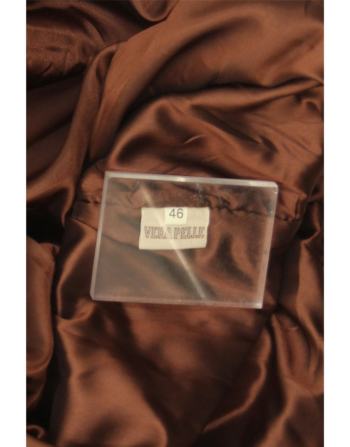 Vintage Damen Übergroßer Wildledermantel IT 46 Großes braunes Leder