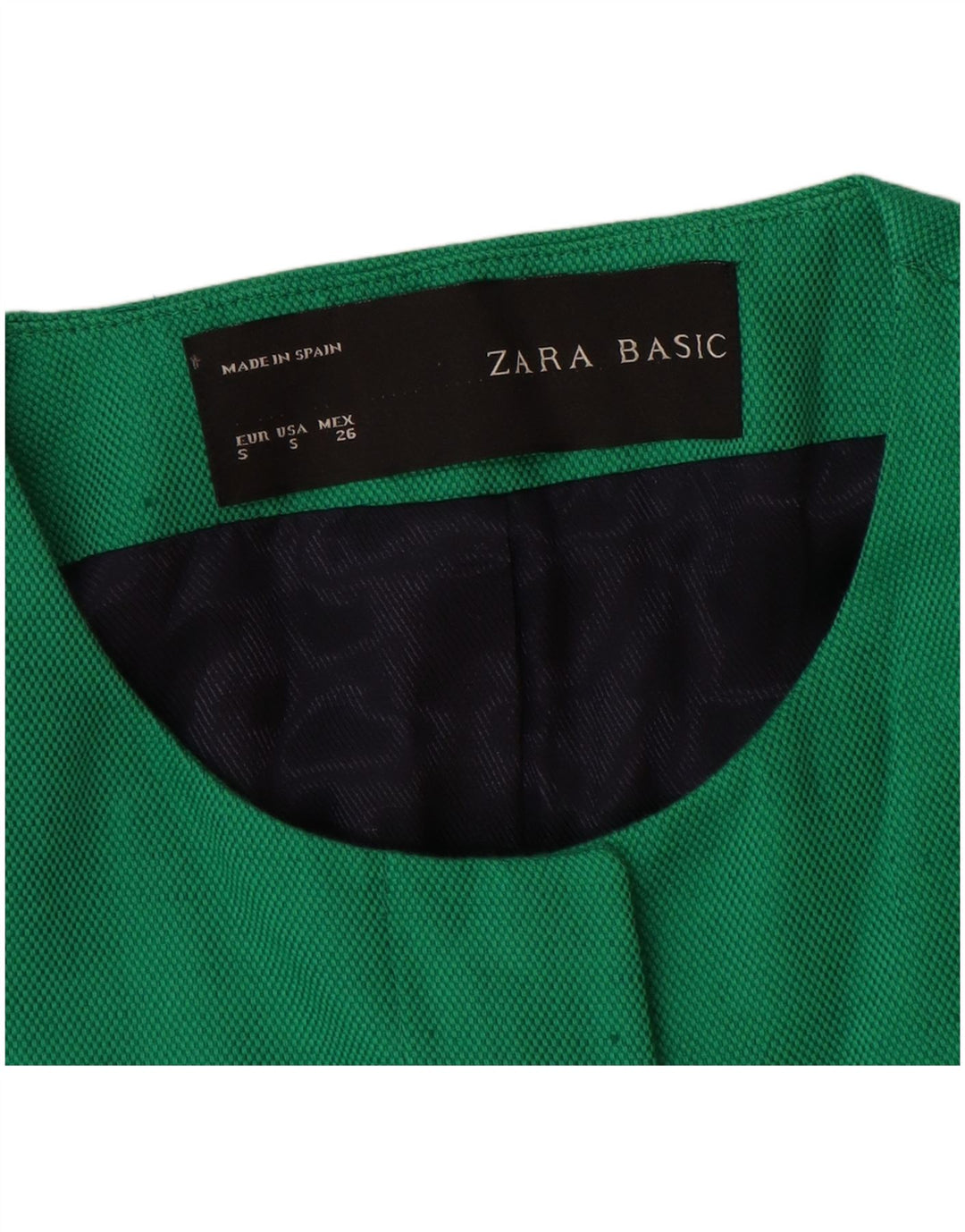 Zara Damen Mantel UK 10 Small Grüne Baumwolle