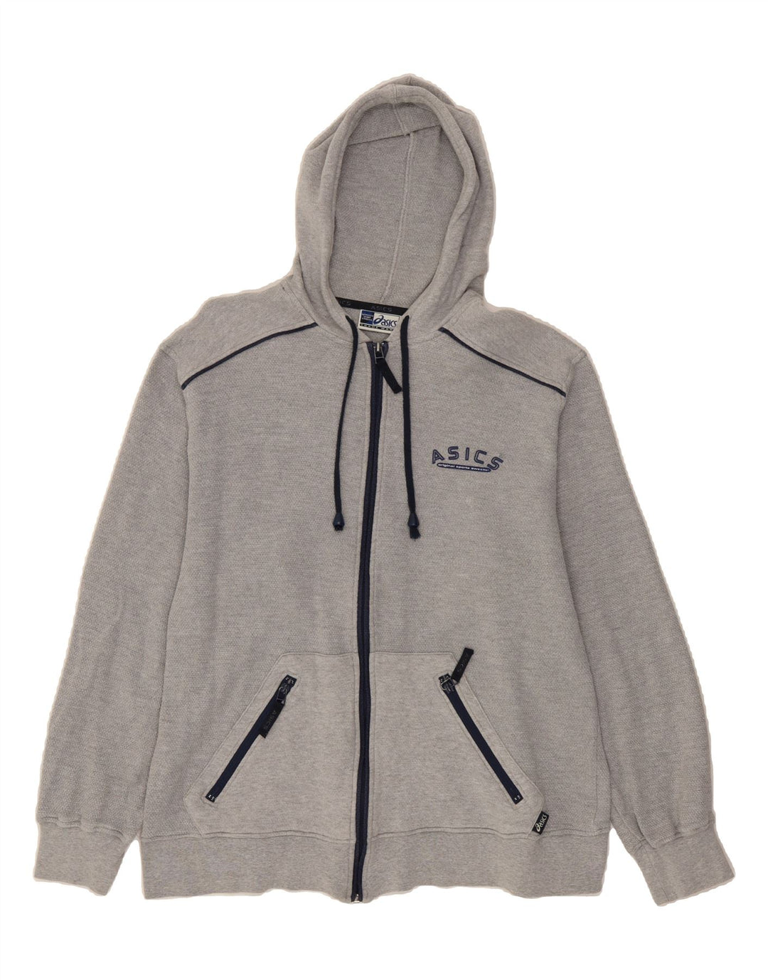 ASICS Mens Graphic Hooded Full Tracksuit Medium  Grey Cotton Vintage Asics and Second-Hand Asics from Messina Hembry 