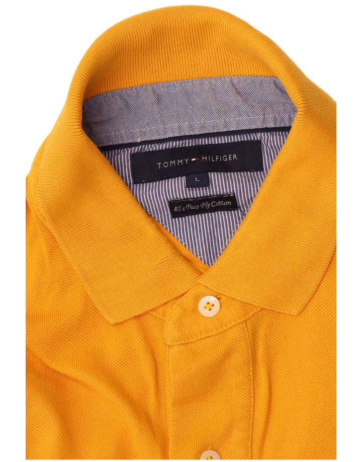 Tommy Hilfiger Herren-Poloshirt, große gelbe Baumwolle