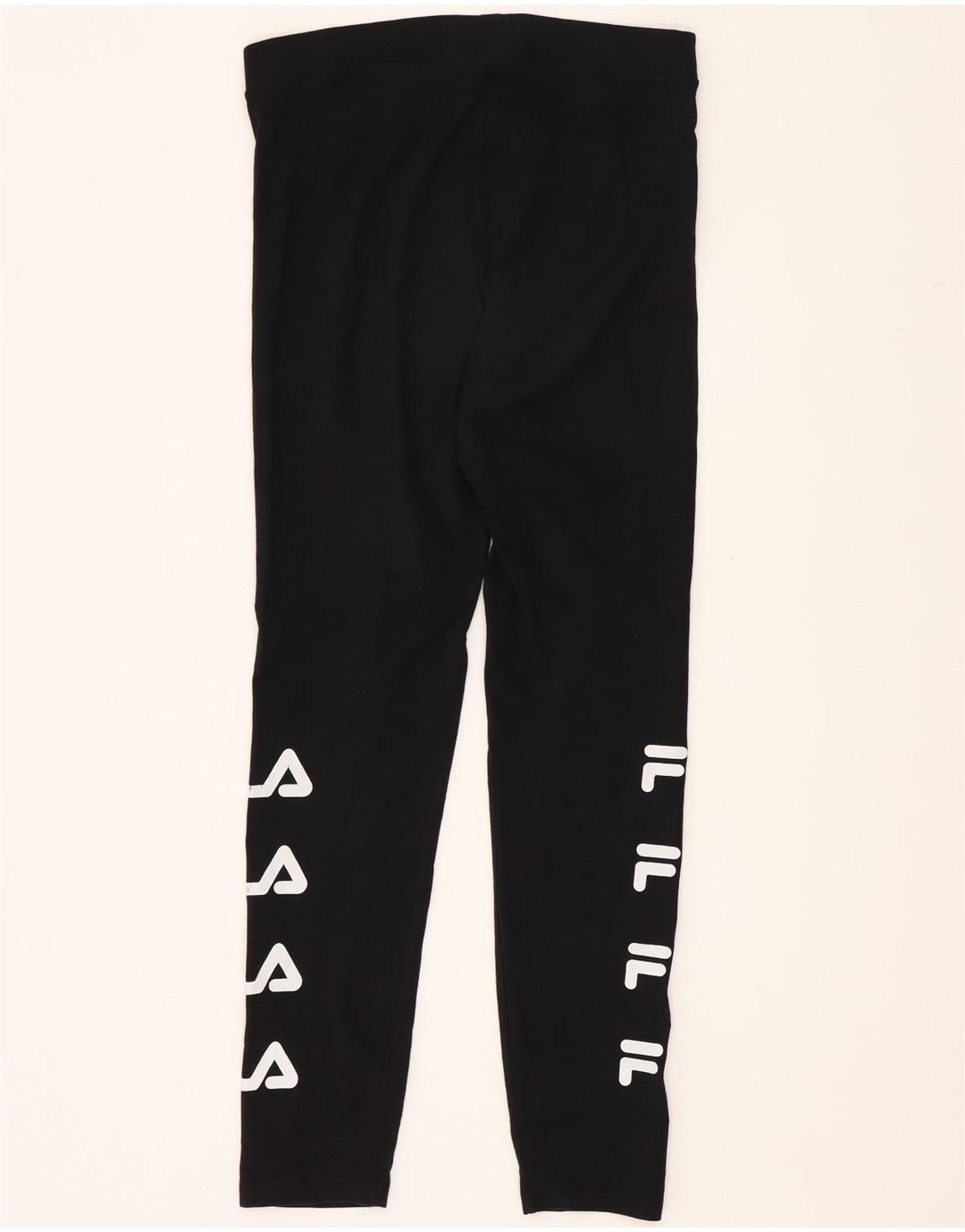 Fila Womens Graphic Leggings UK 12 Mittelschwarze Baumwolle