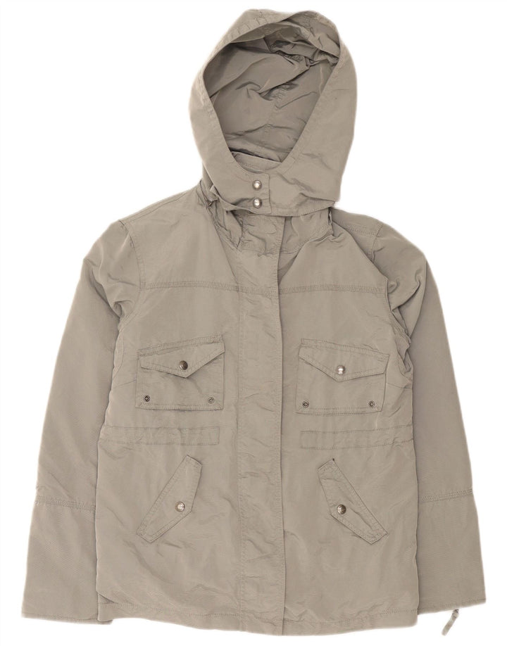 Calvin Klein Jeans Damen Utility-Jacke mit Kapuze, UK 14, Mittelgrau