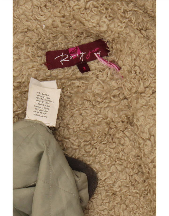 ROXY Damen-Sherpa-Parka mit Kapuze, UK 14, mittelgraue Baumwolle