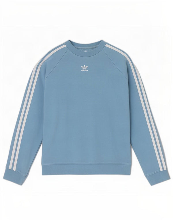 Adidas Damen Sweatshirt Pullover UK 8 Small Blau Baumwolle