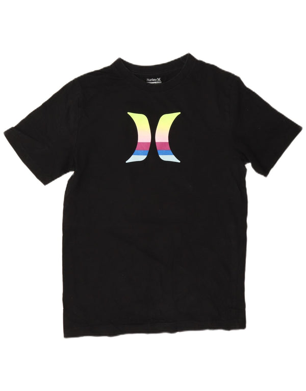 Hurley Boys Graphic T-Shirt Top 12-13 Years Black Cotton