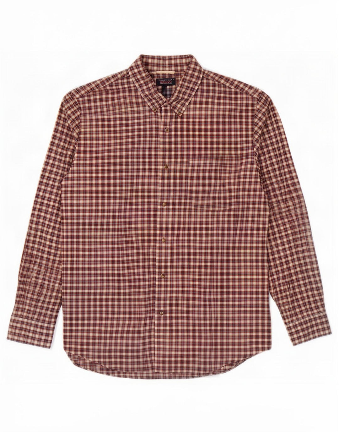 Chaps Herrenhemd 2XL, rot kariert, Baumwolle