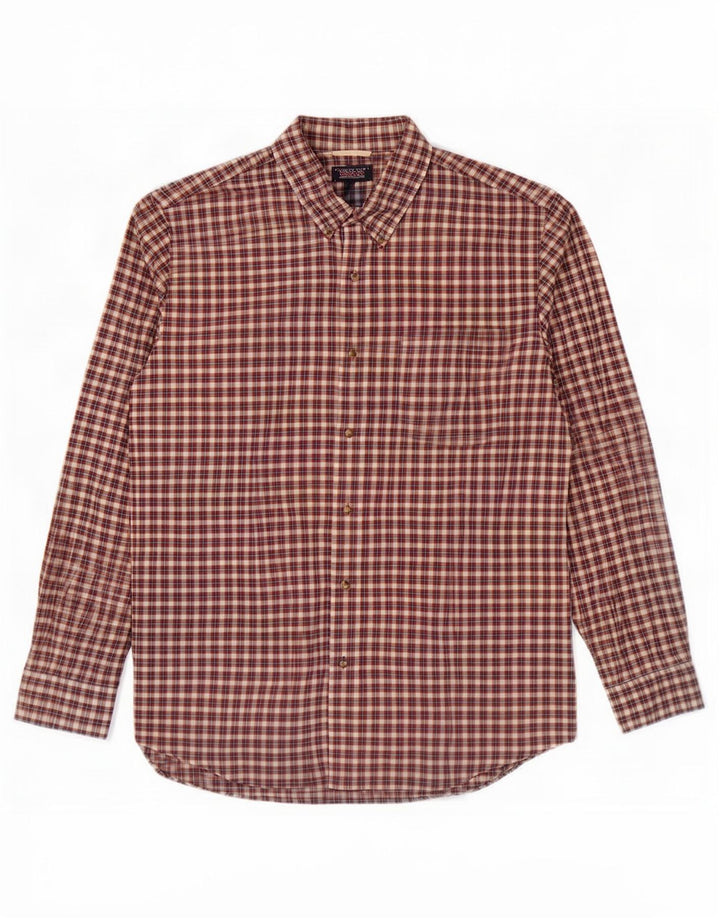 Chaps Herrenhemd 2XL, rot kariert, Baumwolle