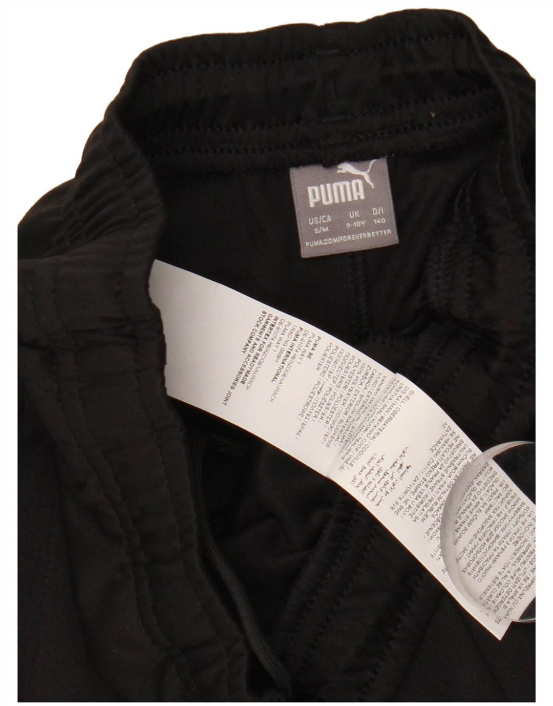 Puma Mädchen-Trainingshose, 9–10 Jahre, schwarzes Colourblock-Polyester