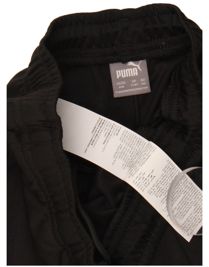 Puma Mädchen-Trainingshose, 9–10 Jahre, schwarzes Colourblock-Polyester